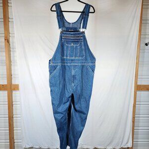 Real Work Denim Overalls 42 X 30 Adjustable Straps Multi-Pocket Workwear Relaxed